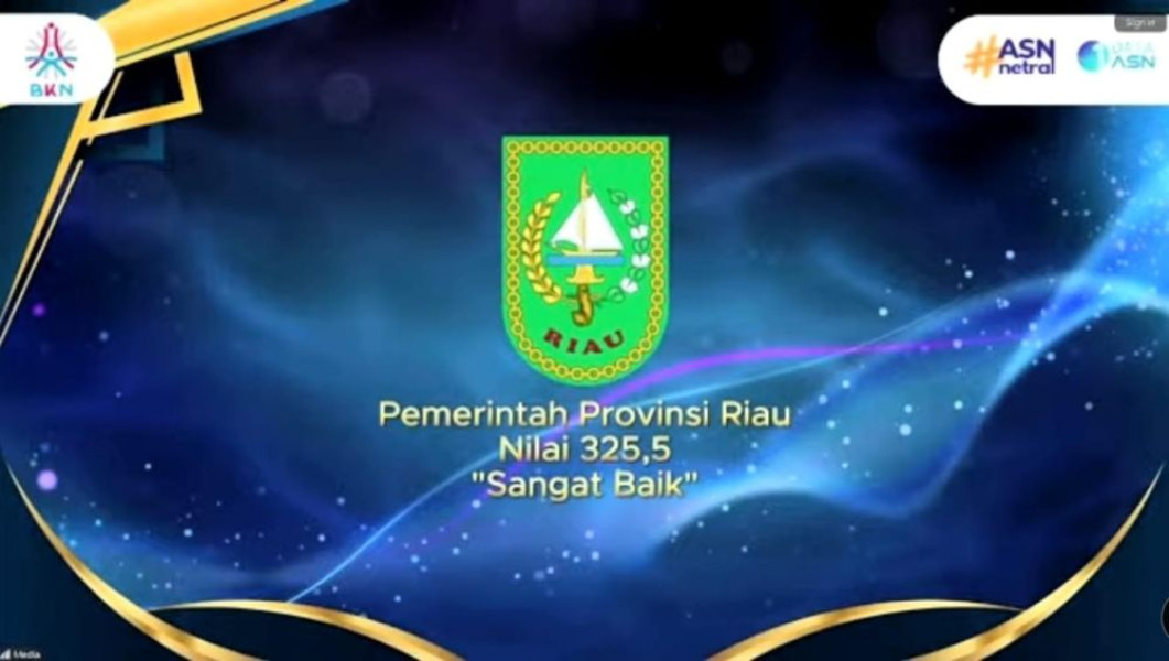 Pemprov Riau Raih Penghargaan Sistem Merit Predikat Sangat Baik dari BKN