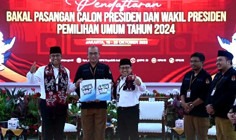 Paslon Anies-Cak Imin Resmi Mendaftar, KPU: Dokumen  Lengkap dan Masuk Tahap Verifikasi