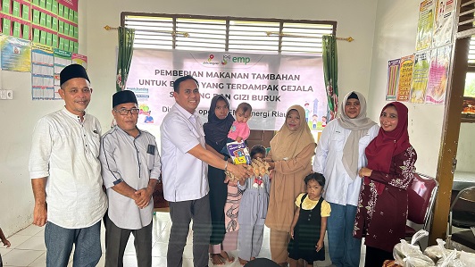Peduli Stunting, EMP Energi Riau Bantu Balita Berisiko Gizi Buruk di Wilayah Operasi Inhu dan Pelalawan