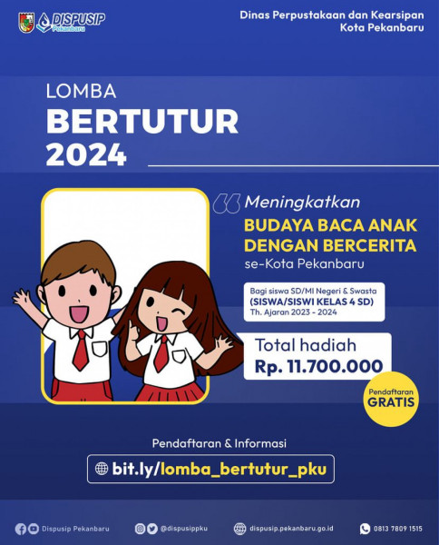 Dispusip Pekanbaru Gelar Lomba Bertutur Bagi Siswa-siswi Kelas 4 SD/MI