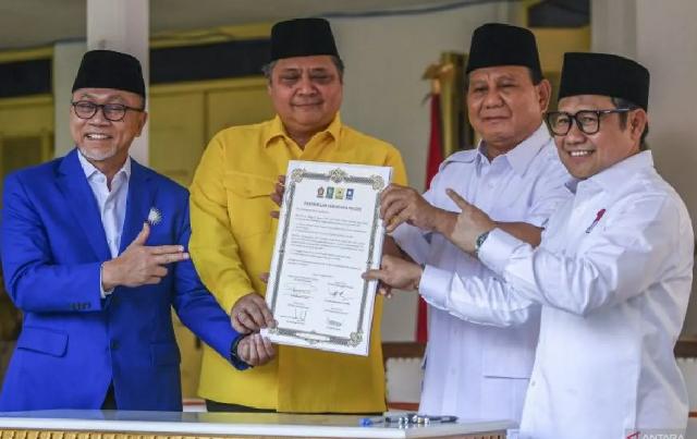Golkar, PAN, dan PKB Deklarasi Bersama Gerindra Usung Prabowo Subianto Jadi Capres