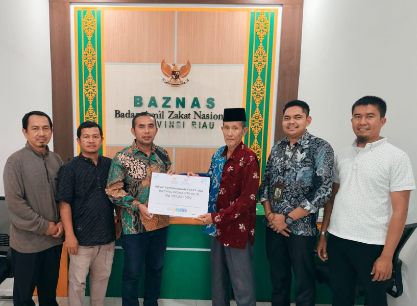 Baznas Inhil Salurkan Infak kemanusiaan III untu Palestina