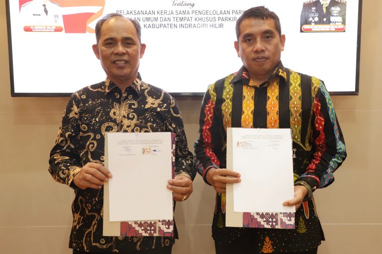 Tingkatkan PAD Parkir, Pemkab MoU dengan Primkopar Kodim 0314 Inhil