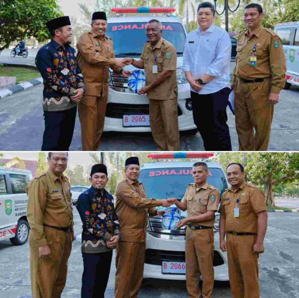 Bupati Alfedri Serahkan Dua Ambulans untuk Kampung Minas Barat dan Tasik Betung