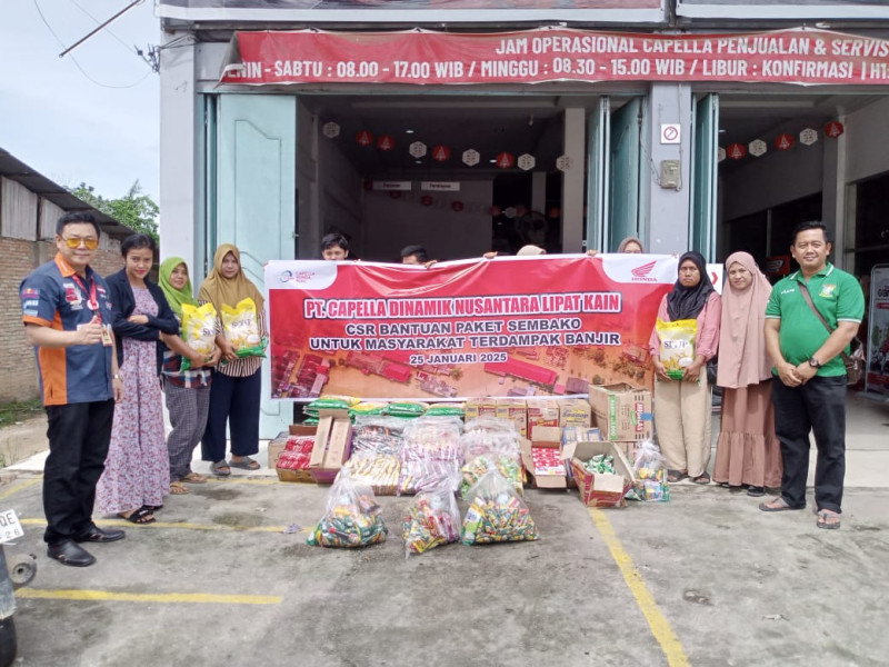 Capella Honda Beri Bantuan Korban Banjir di Pelalawan dan Kampar