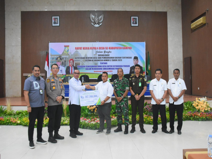 Sebanyak 152 Kepala Desa di Kampar Ikuti Rapat Kerja Penggunaan Dana Desa untuk Ketahan Pangan