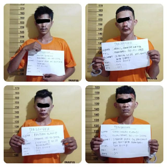 Polisi Ringkus Empat Pelaku Jambret, Sudah Beraksi Pada 25 TKP di Pekanbaru