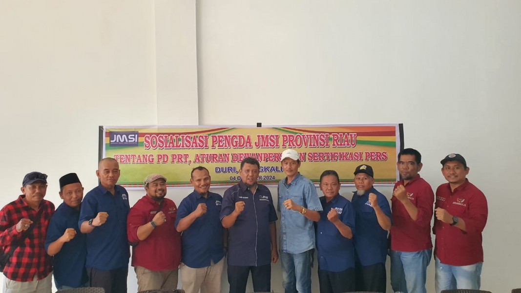 Kunjungi Bengkalis, Pengda JMSI Riau Sosialisasikan PD, PRT, Aturan Sertifikasi dan Aturan Dewan Pers