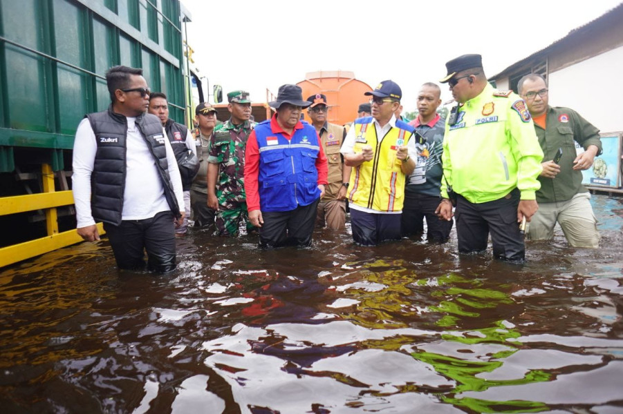 4.600 KK Terdampak, Gubernur Edy Natar Nasution Tinjau Lokasi Banjir di Pelalawan