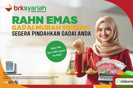 Ujrahnya Hanya Rp6.000 per Gram, Gadai Emas Lebih Murah di BRK Syariah