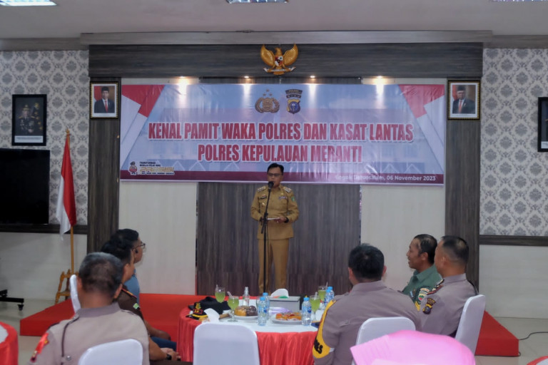 Plt Bupati Asmar Hadiri Kenal Pamit Pejabat Polres Meranti