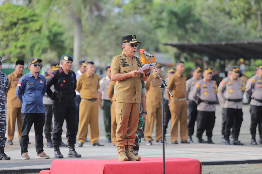 Plt Bupati Asmar Pimpin Apel Sinergitas Kesiapan Pengamanan Pemungutan Suara Pemilu 2024