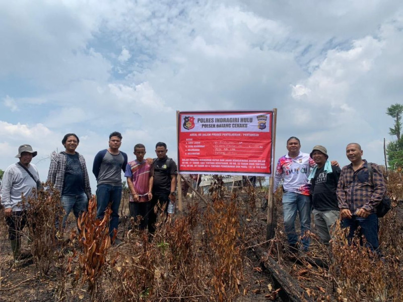 Polisi Tangkap Pemilik Lahan Terbakar di Desa Aur Cina Inhu