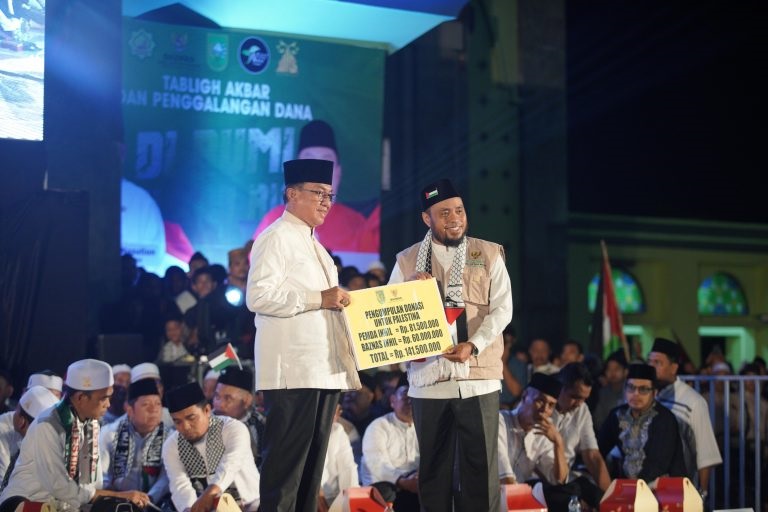 Pemkab Inhil Bersama Baznas Donasikan Rp141,5 Juta untuk Palestina