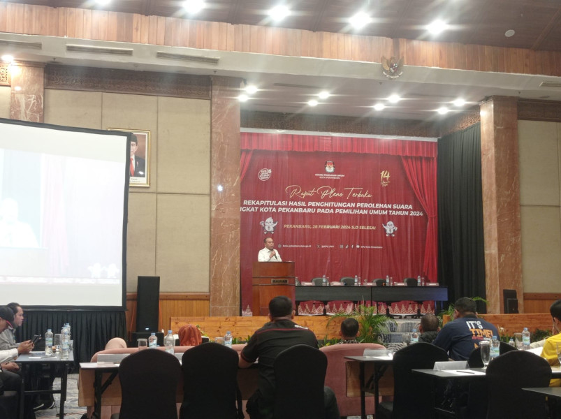 KPU Pekanbaru Gelar Rapat Pleno Terbuka Rekapitulasi Suara Pemilu 2024