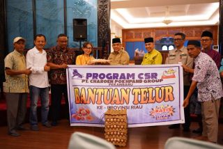 Pemprov Riau Terima Bantuan 41 Ribu Butir Telur Dari PT Charoen Pokphand