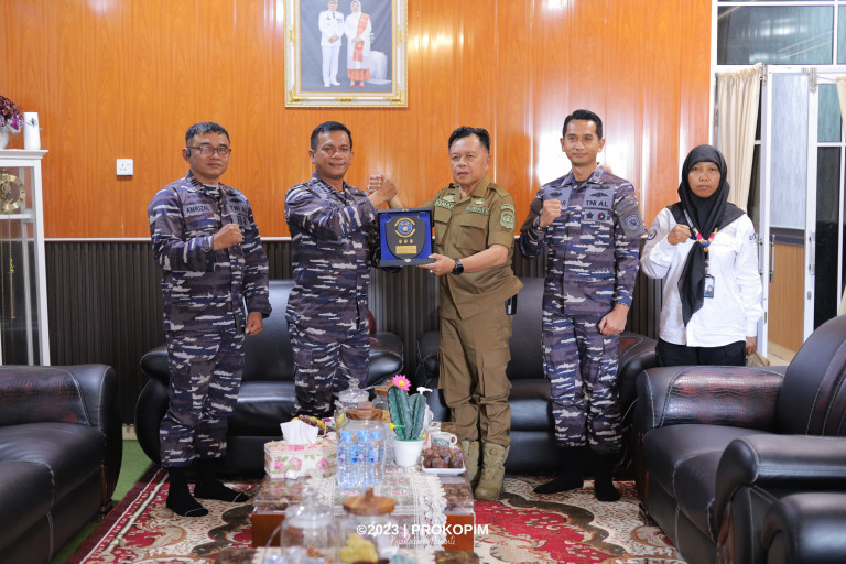 Plt Bupati Asmar Sambut Kunker Danlanal Dumai di Meranti