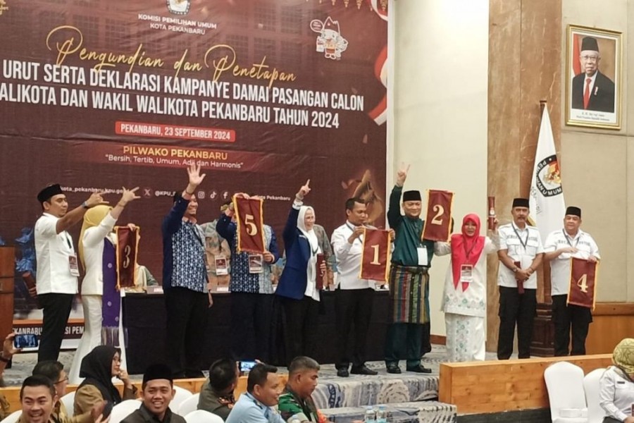 Sah! Ini Nomor Urut Paslon Wali Kota Pekanbaru