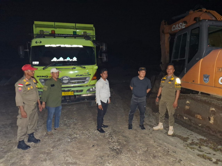 Tim Yustisi Hentikan Aktivitas Pertambangan Galian Golongan C di Desa Koto Tibun Kampar