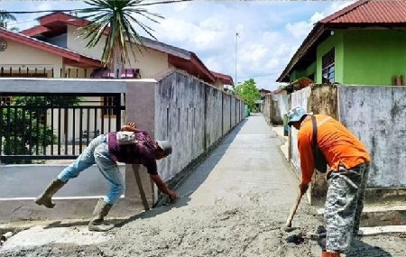 Pemko  Sudah Semenisasi 59 Km Jalan Lingkungan di Pekanbaru