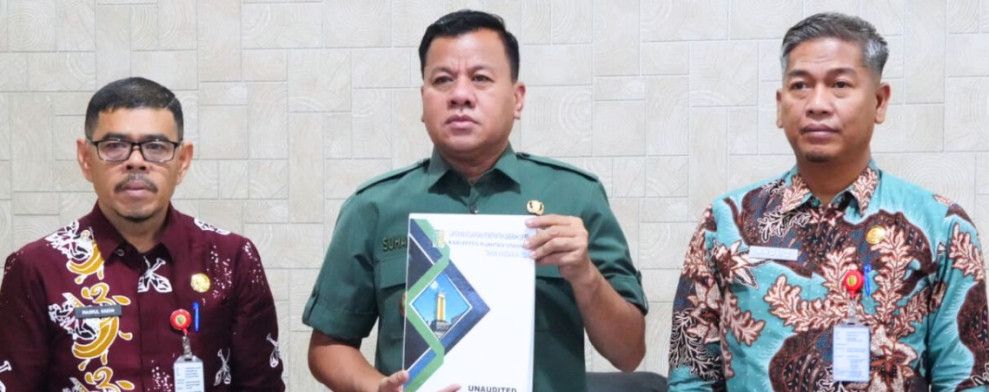 Bupati Kuansing Serahkan LKPD Unaudited TA 2024 Secara Daring Kepada BPK RI Perwakilan Riau