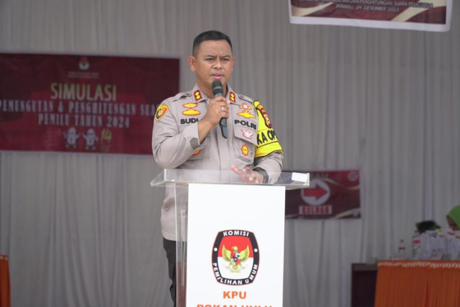 Polres Rohul dan KPU Simulasi Pemungutan dan Penghitungan Suara