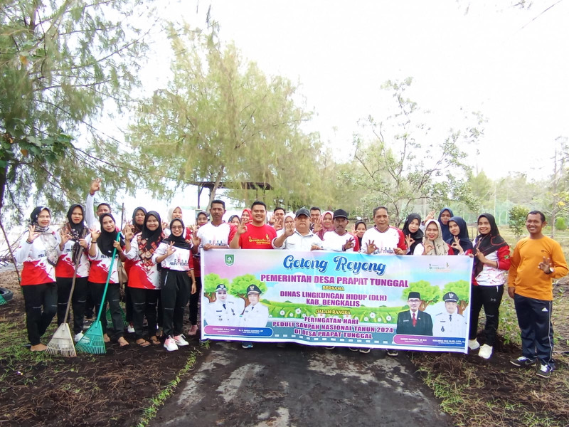 HPSN 2024, DLH Bengkalis dan Pemdes Prapat Tunggal Gelar Aksi Bersih Pantai