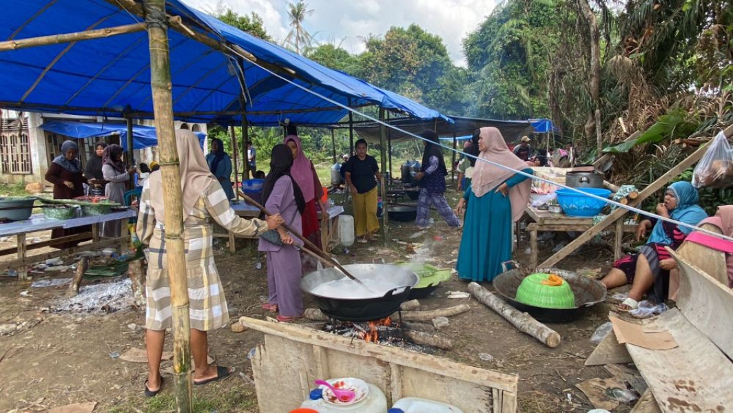 Jembatan Rantau Kasih Berdiri Kokoh, Warga Syukuran Sembelih 2 Ekor Kerbau