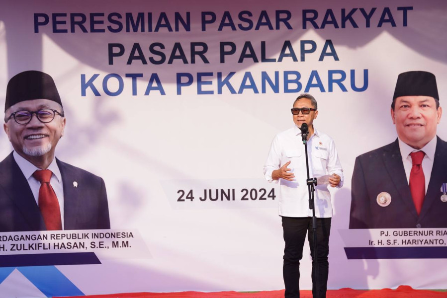 Mendag RI Zulkifli Hasan Resmikan Pasar Rakyat Palapa Kota Pekanbaru