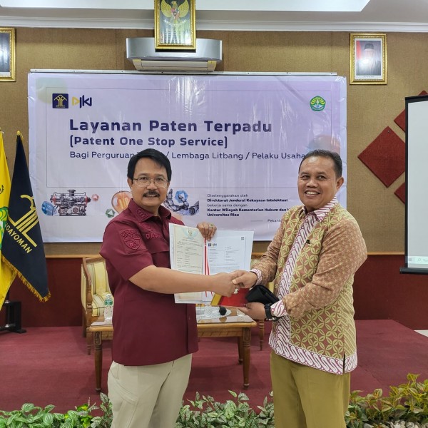 Universitas Islam Riau Berhasil Terima Sertifikat Paten dari DJKI Kemenkumham