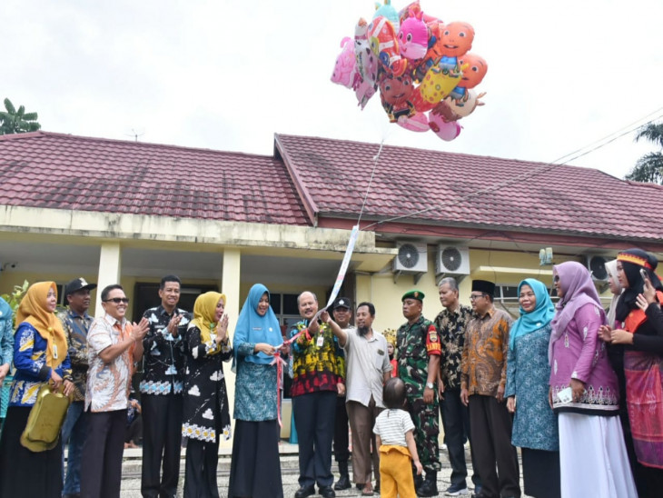 Pj Ketua TP-PKK Kabupaten Kampar Launching Program BAAS di Gunung Sahilan