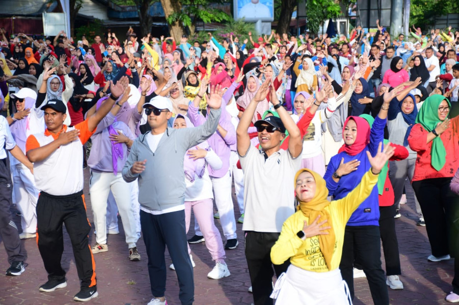 Senam Bersama Meriahkan Hari Jadi ke-512 Bengkalis