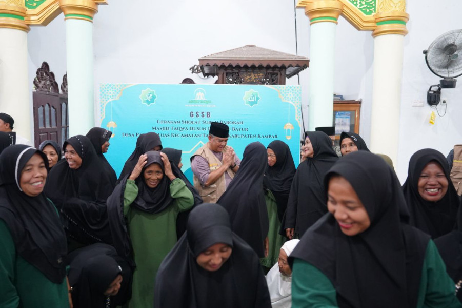 Wagubri Lanjutkan GSSB di Masjid Taqwa Pulau Bayur Kampar, Ini Pesannya